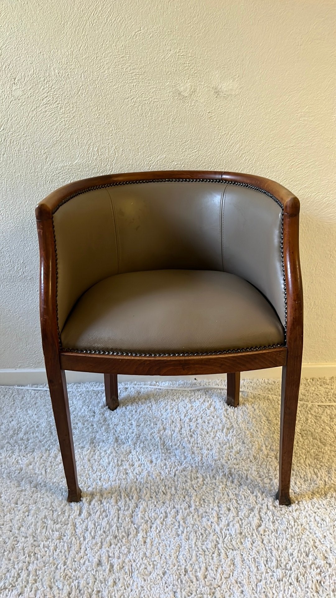 Prachtige lederen Louis quatorze stijl zetel, Enlèvement, Comme neuf