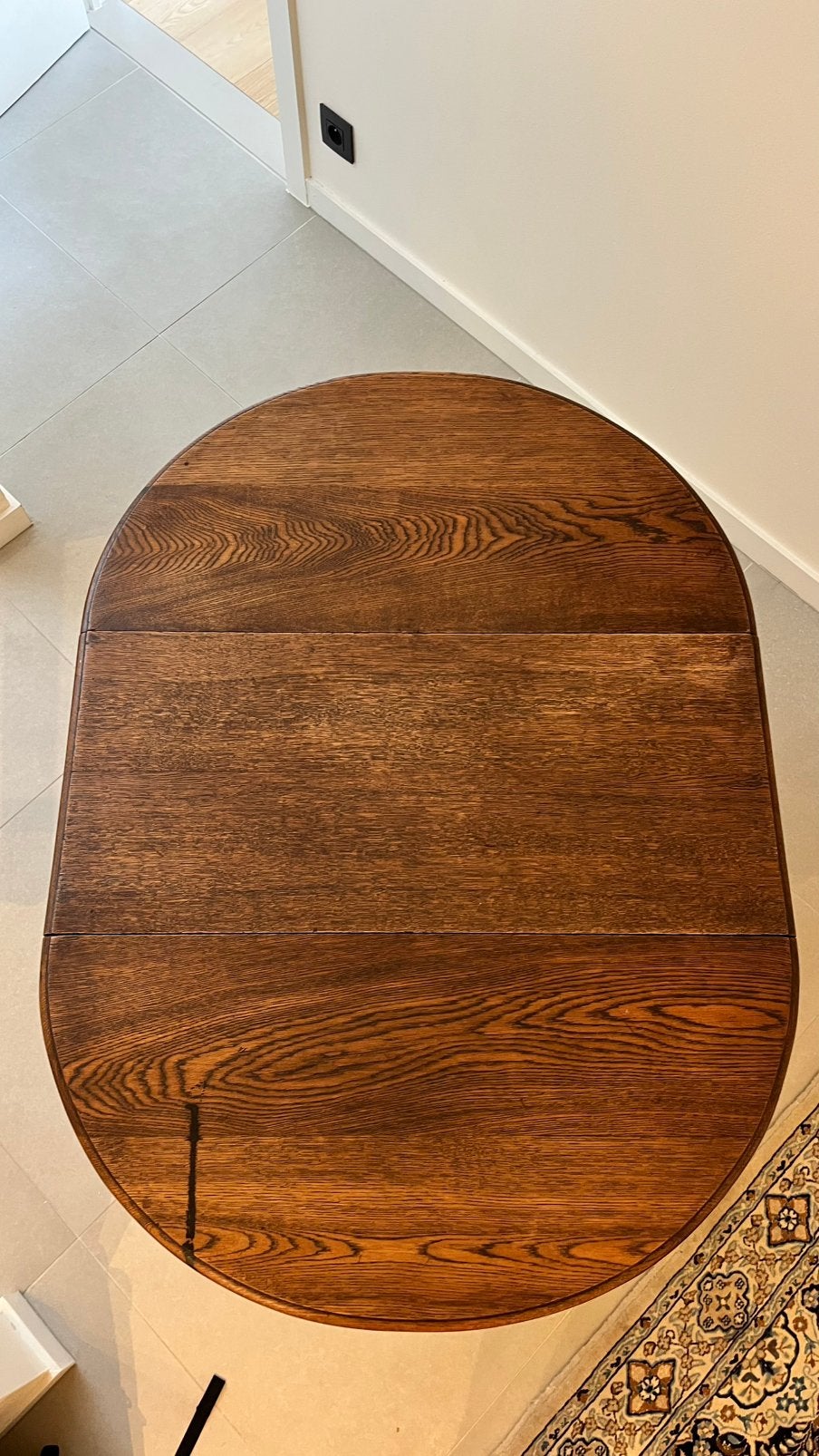 Engelse massief eiken gateleg tafel, Ophalen