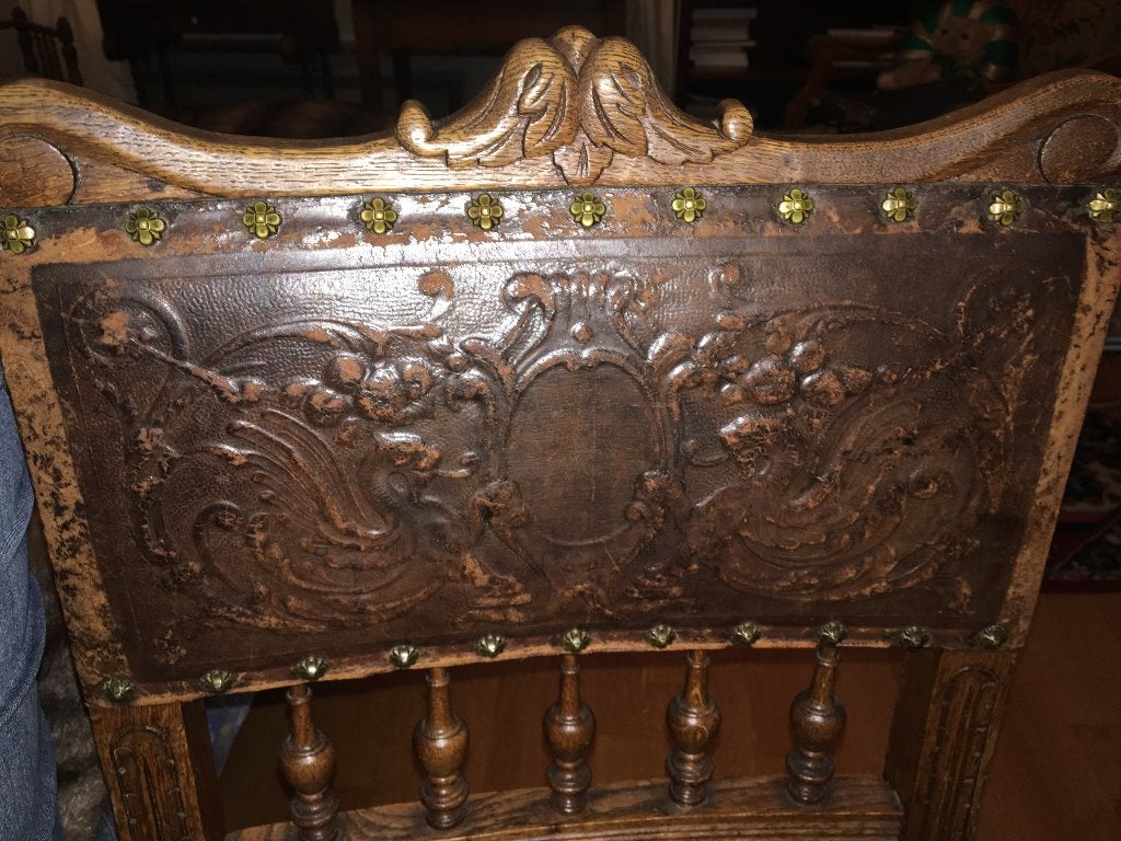 Antieke Kasteelkeukenstoel, Maison & Meubles, Enlèvement, Bois