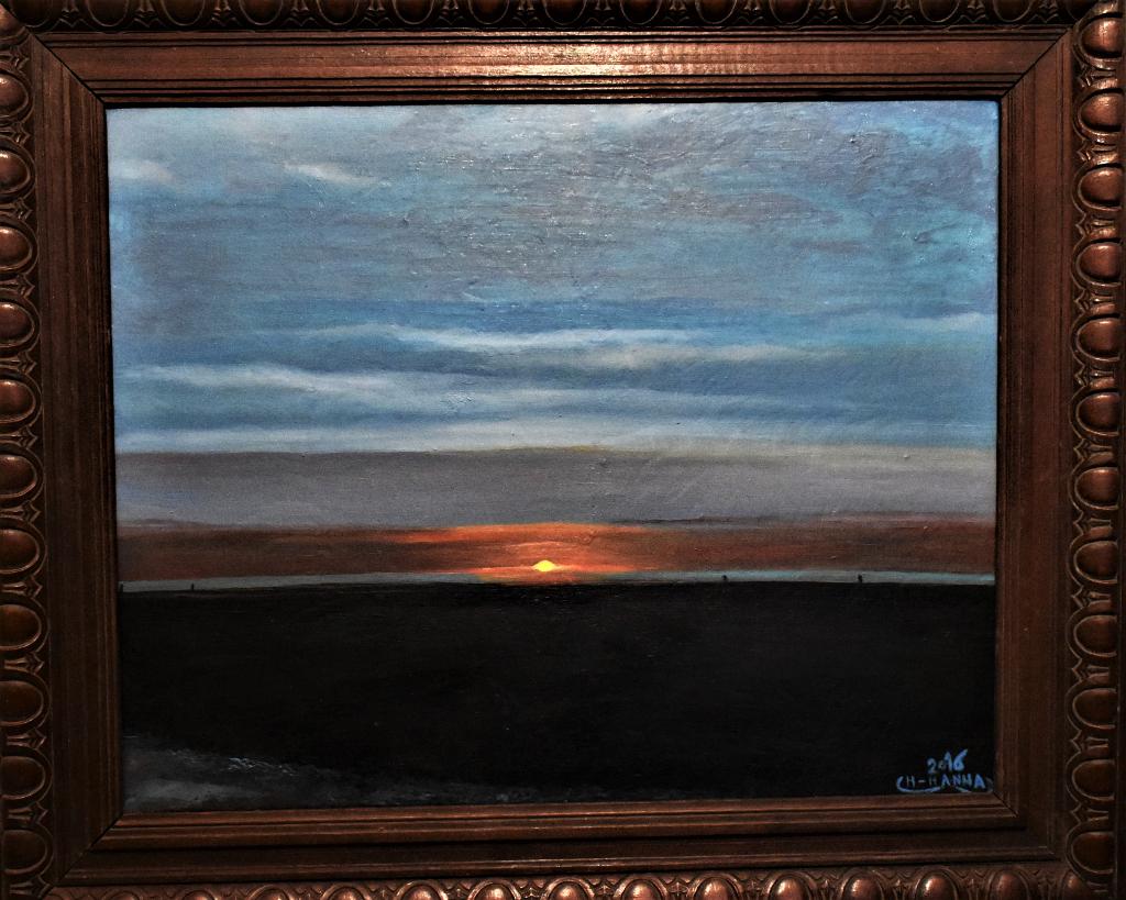 Peinture paysage plage de belgique originale sur toile, Antiquités & Art, Enlèvement