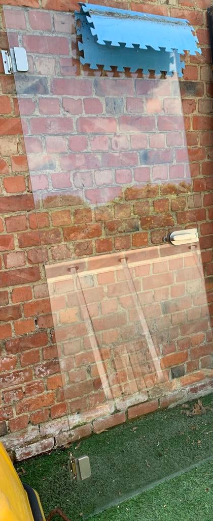 Glazen binnendeur, Doe-het-zelf en Bouw, Glas en Ramen, Ophalen, Gebruikt, Minder dan 80 cm, Overige typen