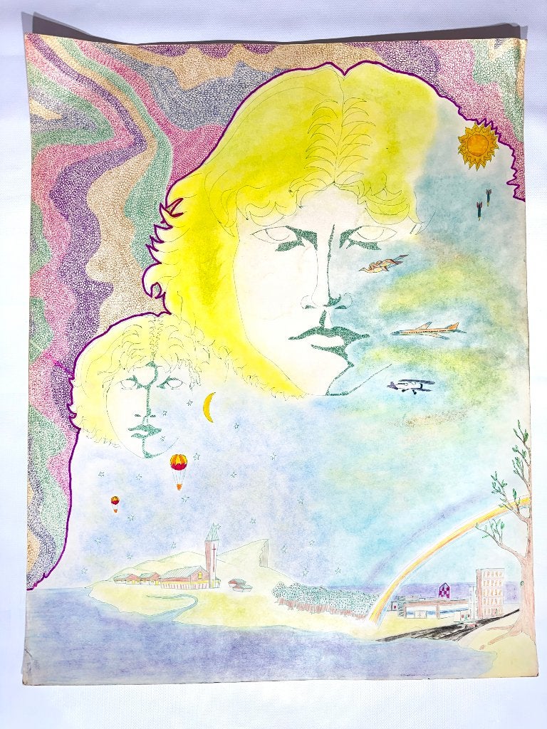 JIM MORRISON ARTWORK !! 1960's Dwight Russ Artwork, Enlèvement ou Envoi, Utilisé, Affiche, Œuvre d'art ou Peinture