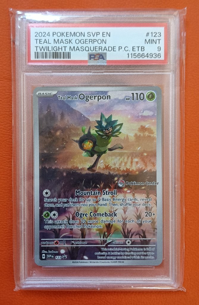 Teal Mask Ogerpon PSA 9, Hobby en Vrije tijd, Ophalen of Verzenden, Nieuw, Losse kaart