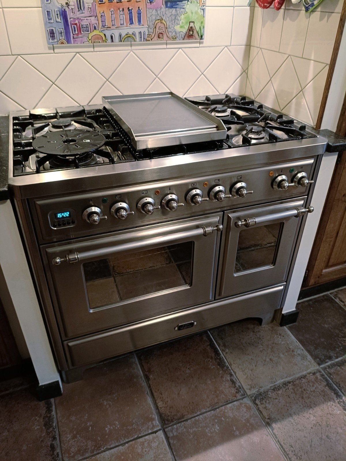 Cuisinière ILVE Majestic 100 cm – Inox & Chrome (Fry-Top), Electroménager, Cuisinières, Enlèvement