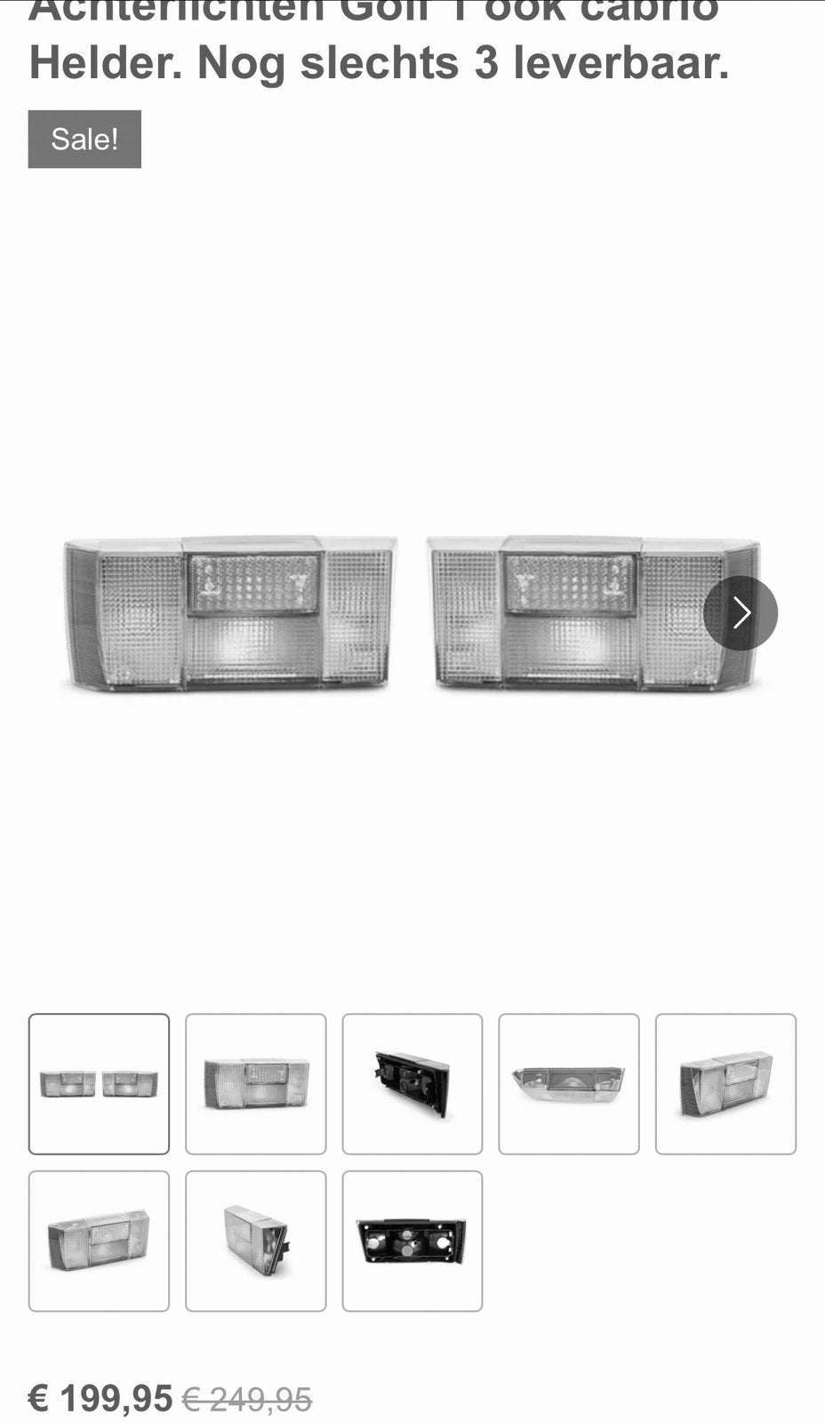 Feux arrière de petit type Golf 1 (également Cabrio), Autos : Pièces & Accessoires, Éclairage, Volkswagen, Neuf, Enlèvement