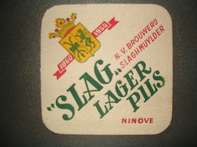 Sous-bock Slagmuylder Ninove 1 : 94 x 94 mm, grands angles, Enlèvement ou Envoi, Utilisé, Sous-bock