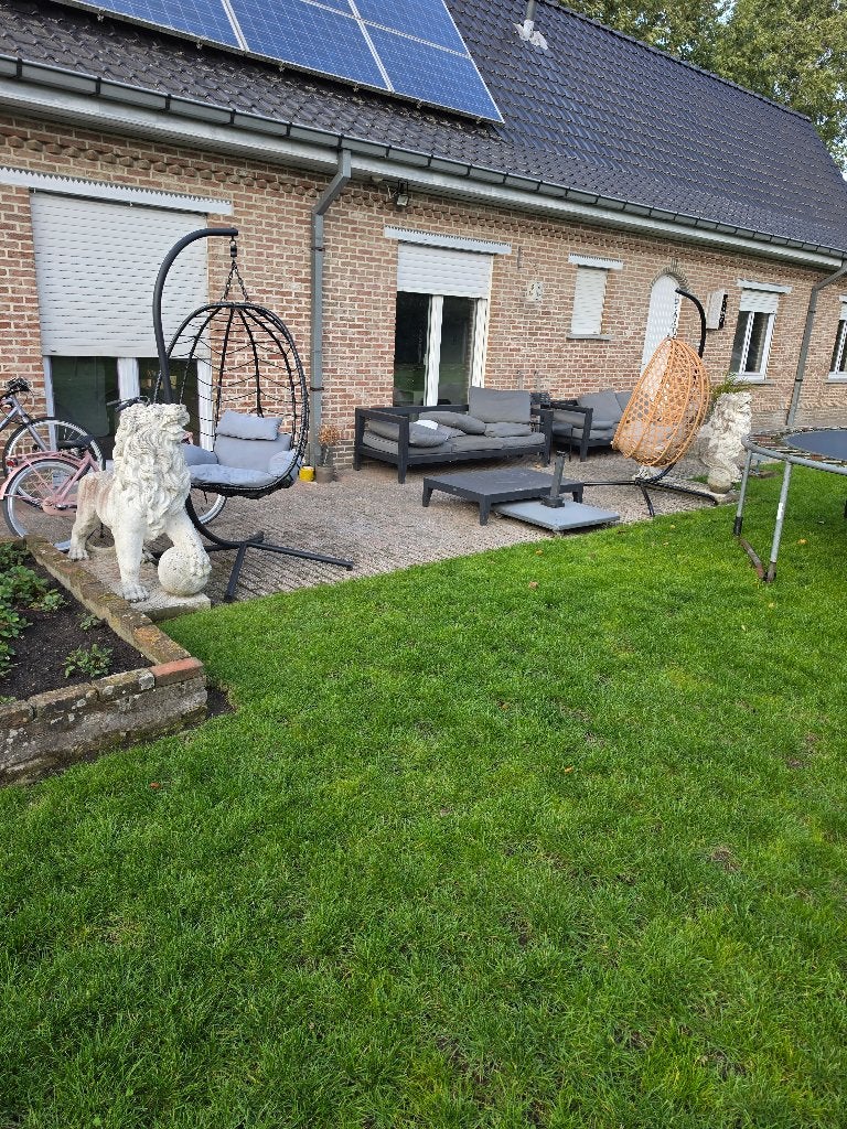 Koppel betonnen tuinleeuwen (zittend) – ophalen Melle, Jardin & Terrasse, Enlèvement, Utilisé, Béton, Animal