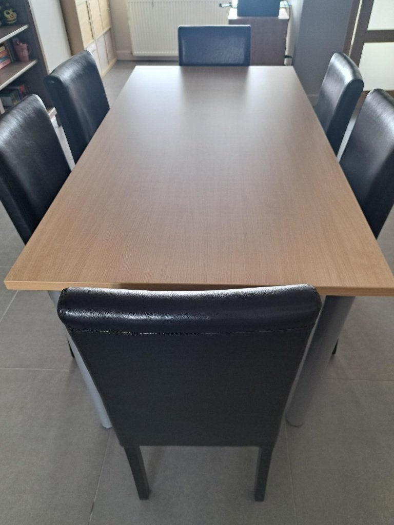 Tafel en 6 stoelen, Ophalen, Gebruikt, 50 tot 100 cm, Vijf personen of meer