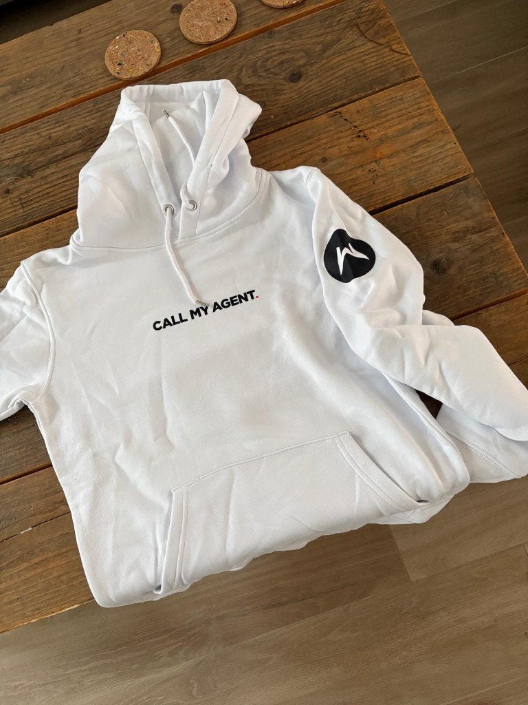 Call My Agent hoodie (wit) - Medium, Ophalen of Verzenden, Nieuw, Maat 48/50 (M), Wit