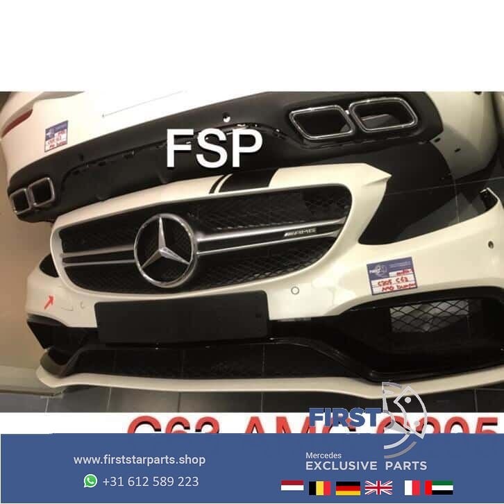 C63 AMG C205 Coupé Voorbumper + Achterbumper + Zijskirts LR, Gebruikt, -, Ophalen of Verzenden, Bumper