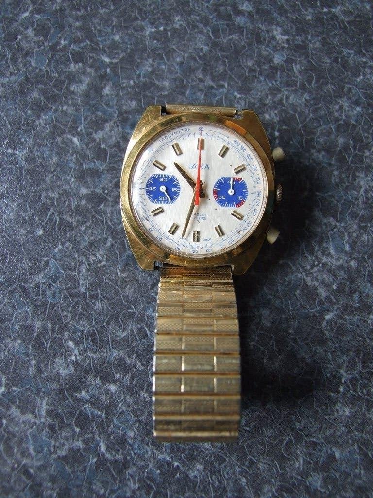 vintage verguld iaxa horloge, plaque G 20 microns, Handtassen en Accessoires, Overige merken, Overige materialen, Gebruikt, Polshorloge