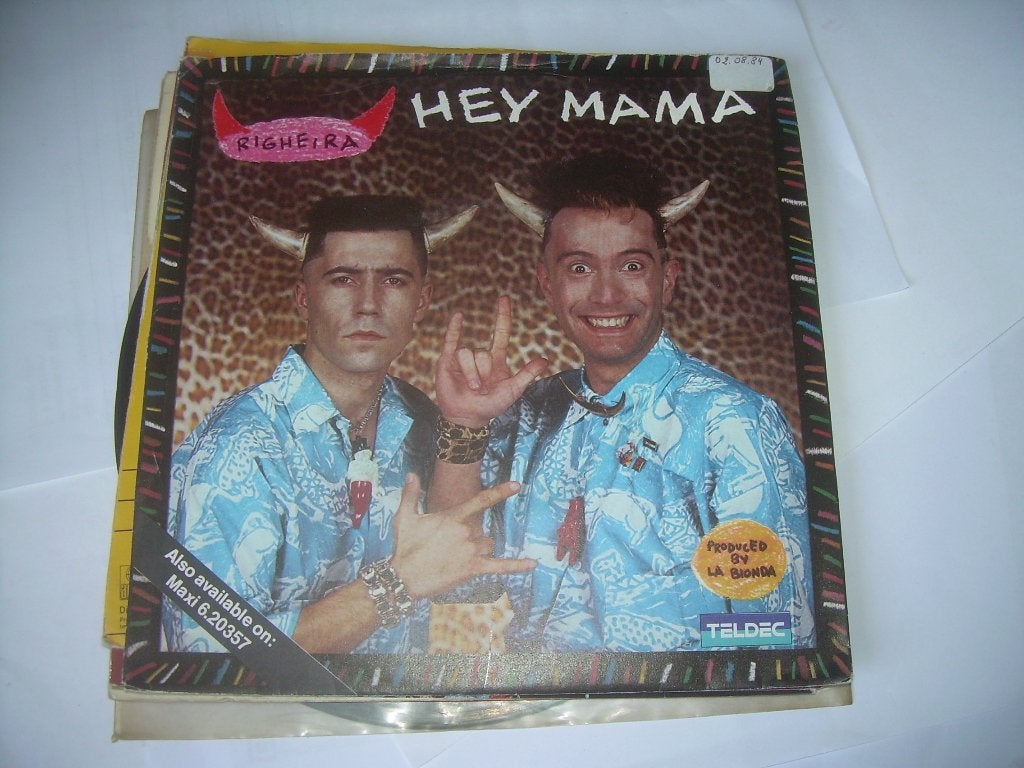 45 T - Righeira — Salut maman, Pochette photo, Enlèvement ou Envoi, Dance et House