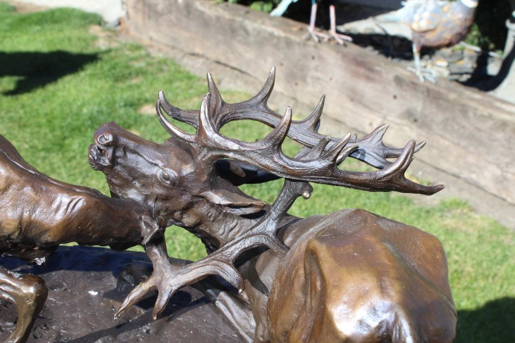 bronzen standbeeld voor hertenbestrijding : PJ MENE, Antiek en Kunst, Ophalen of Verzenden, Brons