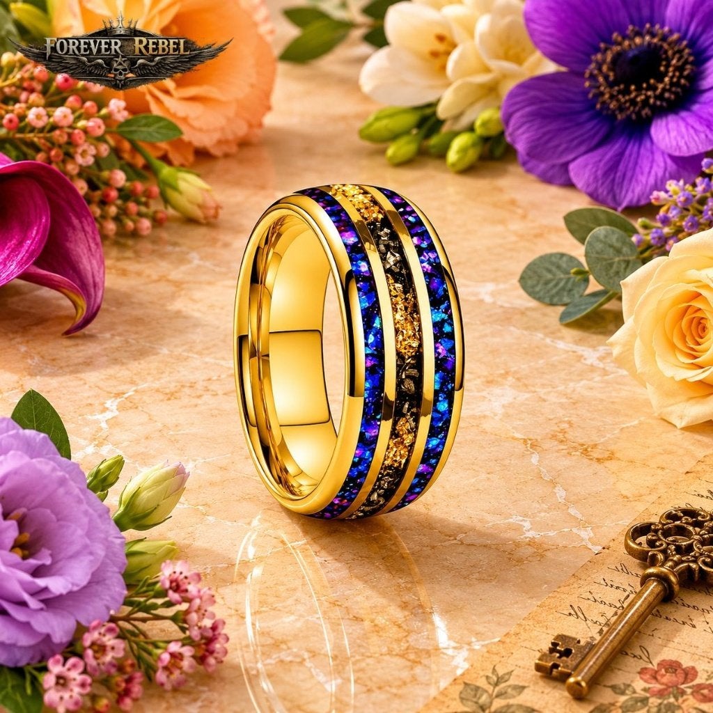 Wolfraam Trouwringen - Talia Opalflare Goud - Diverse Ringen, Overige materialen, Verzenden, Nieuw, Dame of Heer
