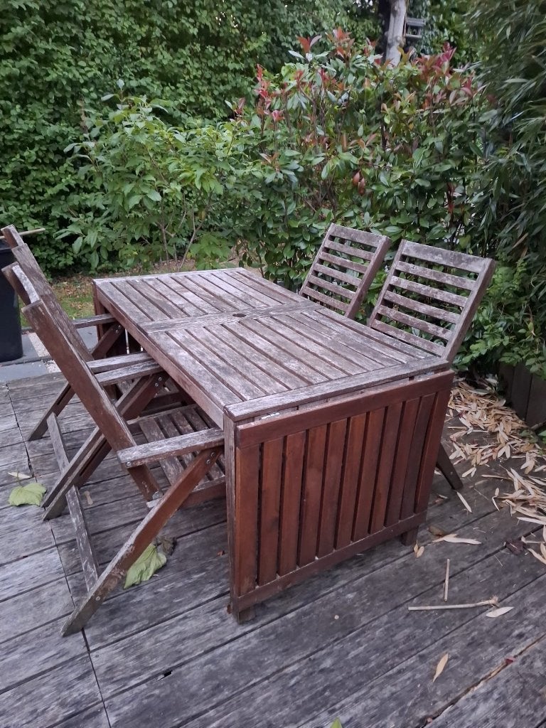 Table de jardin, Jardin & Terrasse, Tables de jardin, Enlèvement, Utilisé, Rectangulaire, Bois de teck