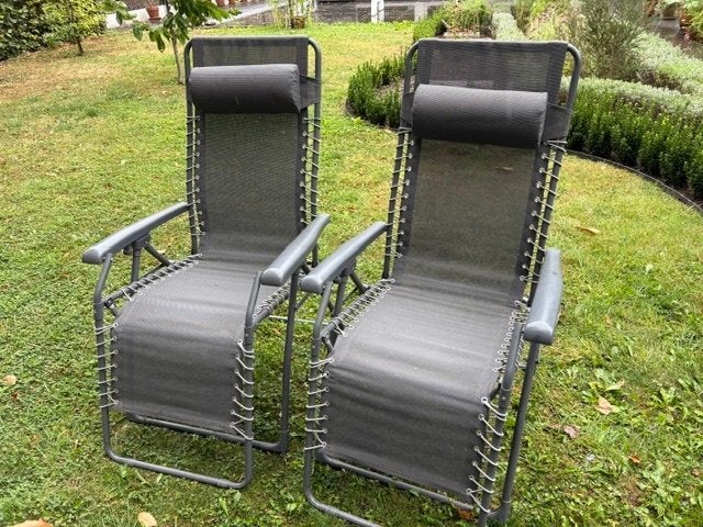 Tuinzetel relax - 2st, Jardin & Terrasse, Chaises de jardin, Enlèvement, Comme neuf, Aluminium, Pliant