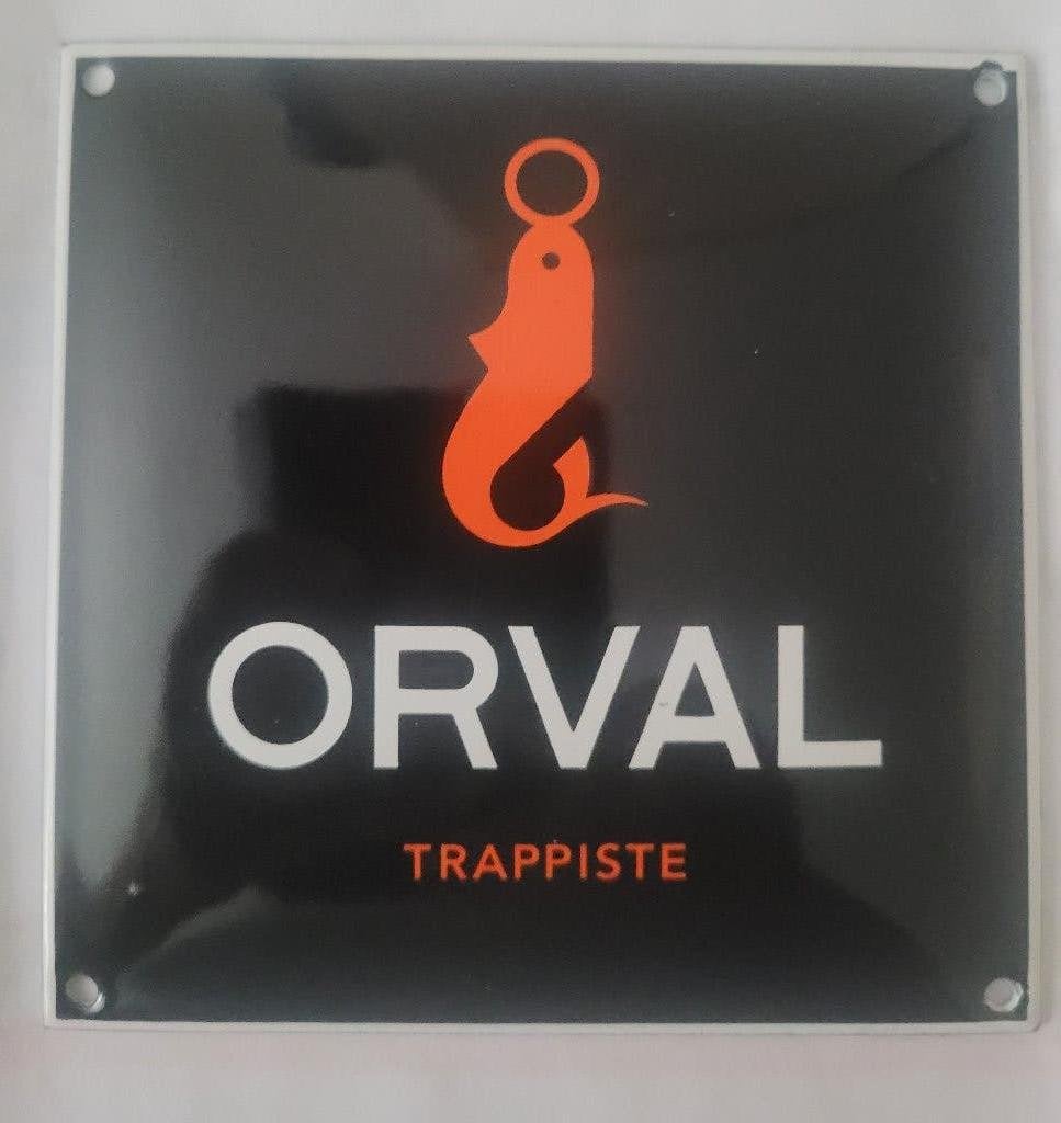 Magnifique plaque émaillée ORVAL, Verzamelen, Biermerken, Ophalen of Verzenden