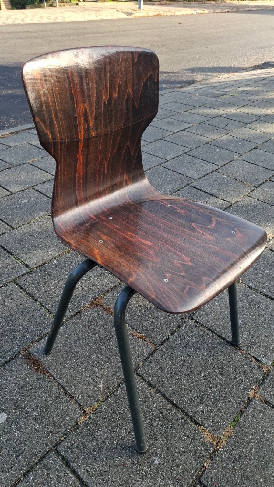 16 chaises d'école rétro vintage en contreplaqué Pagholz Hos, Enlèvement ou Envoi