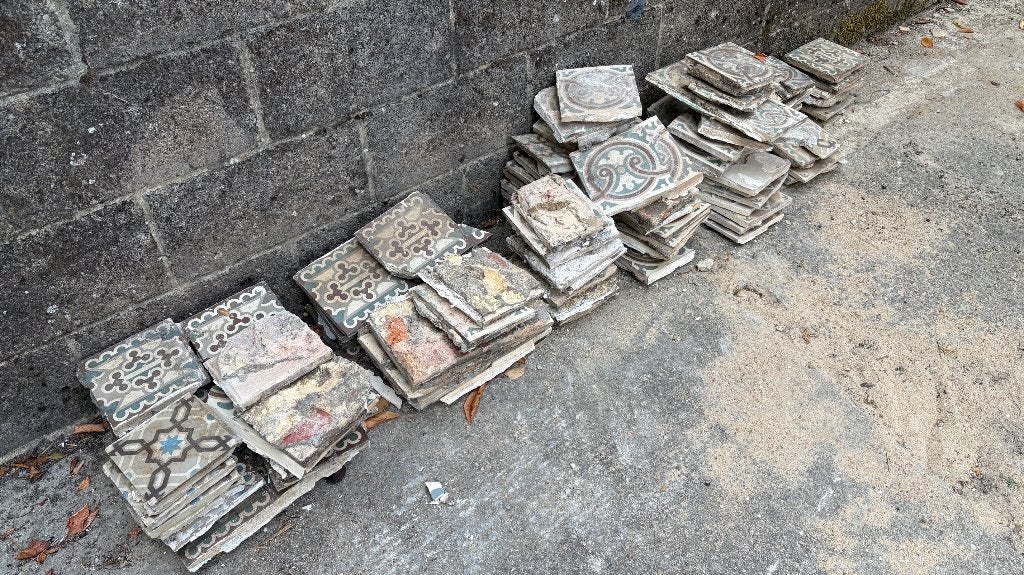 Carreaux de ciment, Bricolage & Construction, Moins de 20 cm, Carrelage de sol, Enlèvement, Utilisé