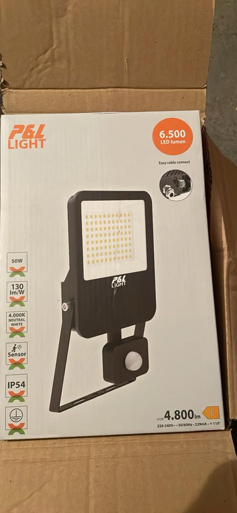 LED Projecteur Exterieur avec capteur, Ophalen, Staal, Wandlamp, Nieuw