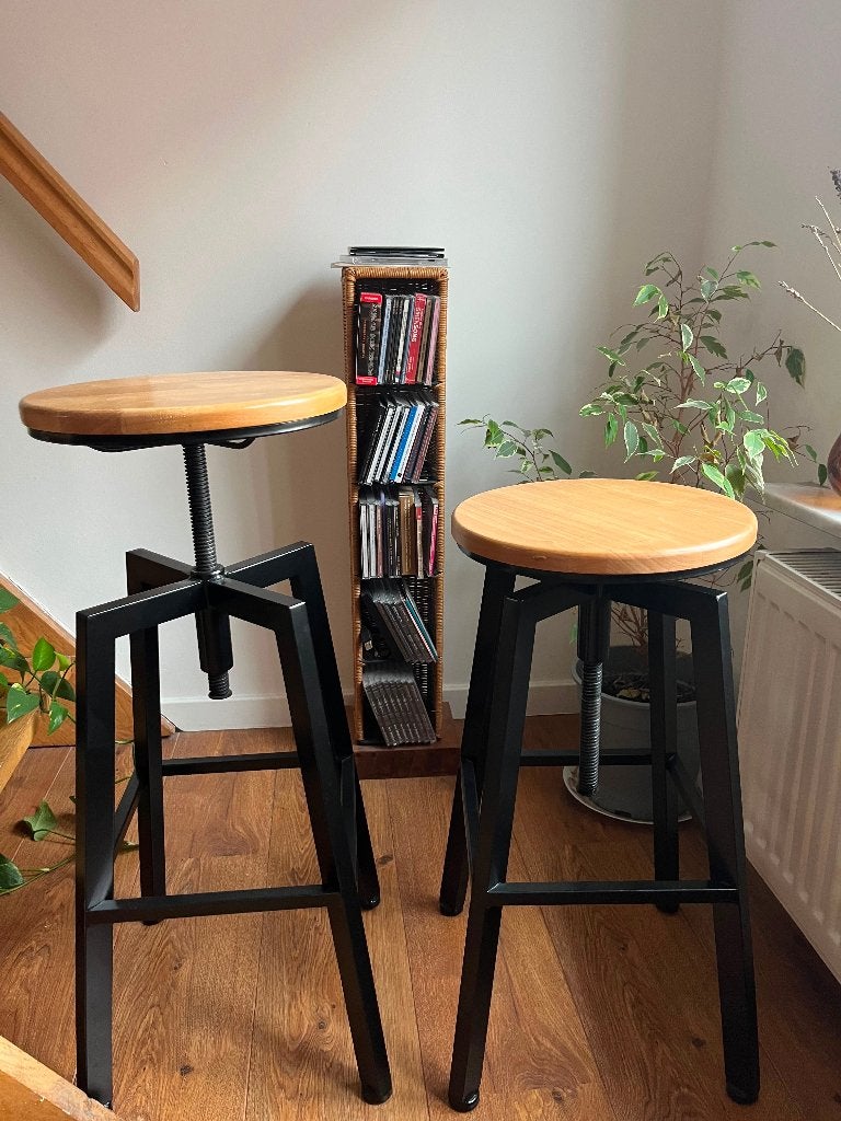 Tabourets de bar - Zara Home (2 units) – adjustable height, Enlèvement, Comme neuf, Bois
