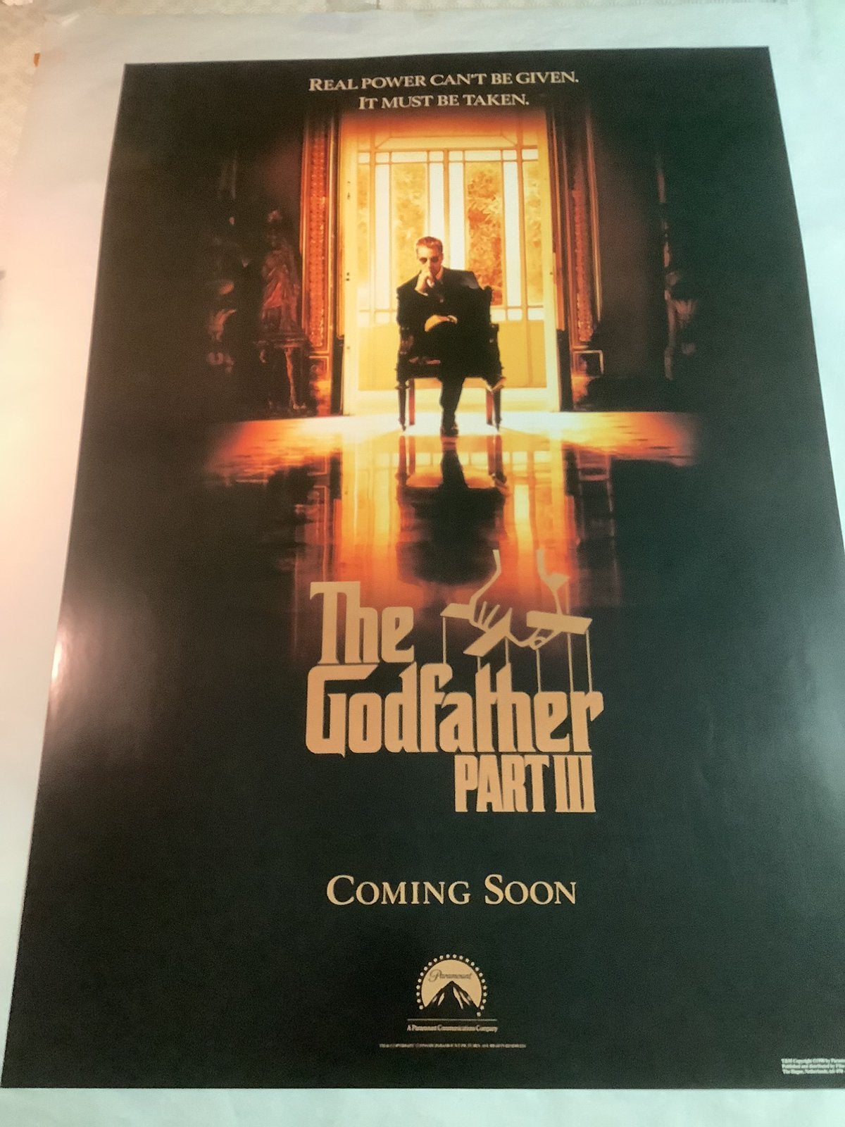 THE GODFATHER    Souvenier poster   68-98 cm, Ophalen of Verzenden, Zo goed als nieuw