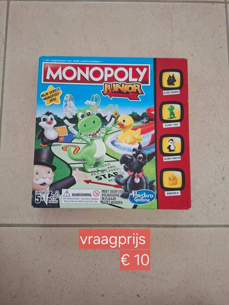 Monopoly junior, Een of twee spelers, Ophalen of Verzenden, Zo goed als nieuw, Hasbro