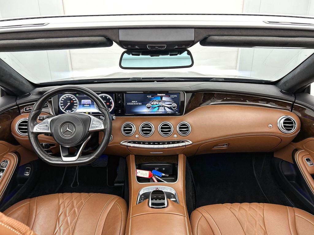 Mercedes-Benz S-klasse 500 Cabrio AMG Line | Geventileerde &, Auto's, Open dak, Cabriolet, Zwart, Onderhoudsboekje