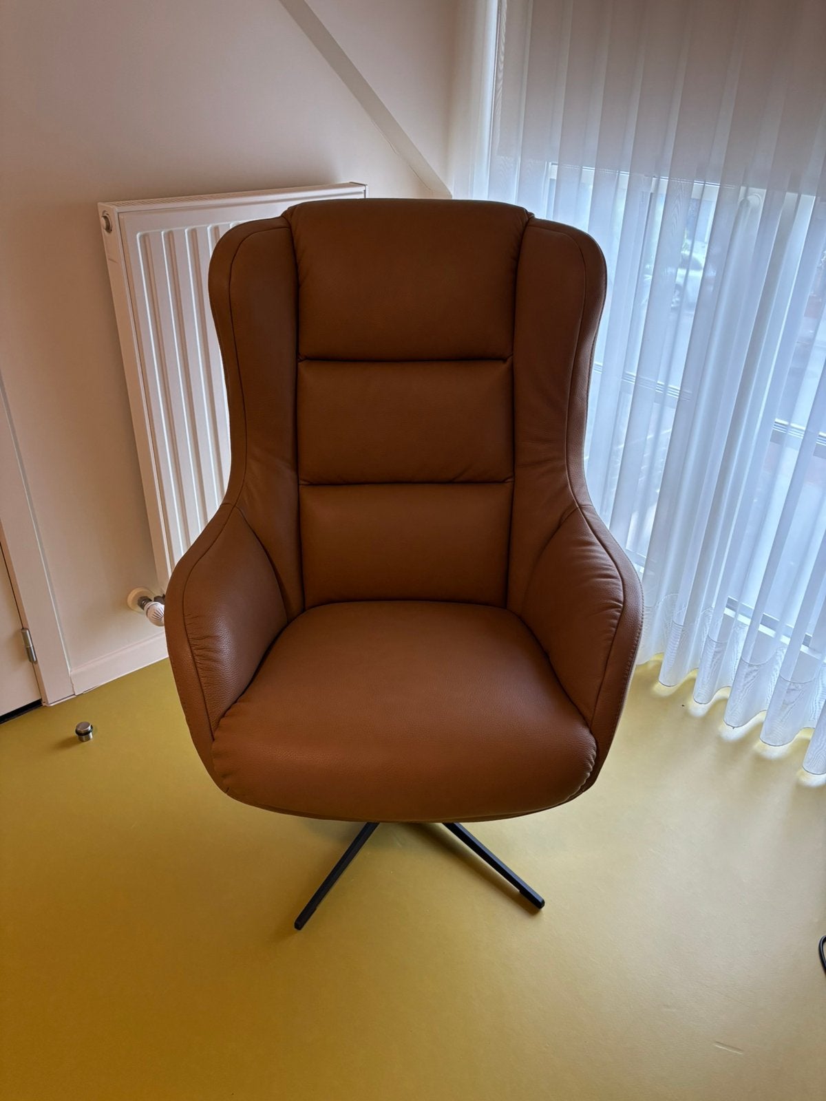 Fauteuil - cuir - état neuf, Maison & Meubles, Enlèvement, Comme neuf, Cuir