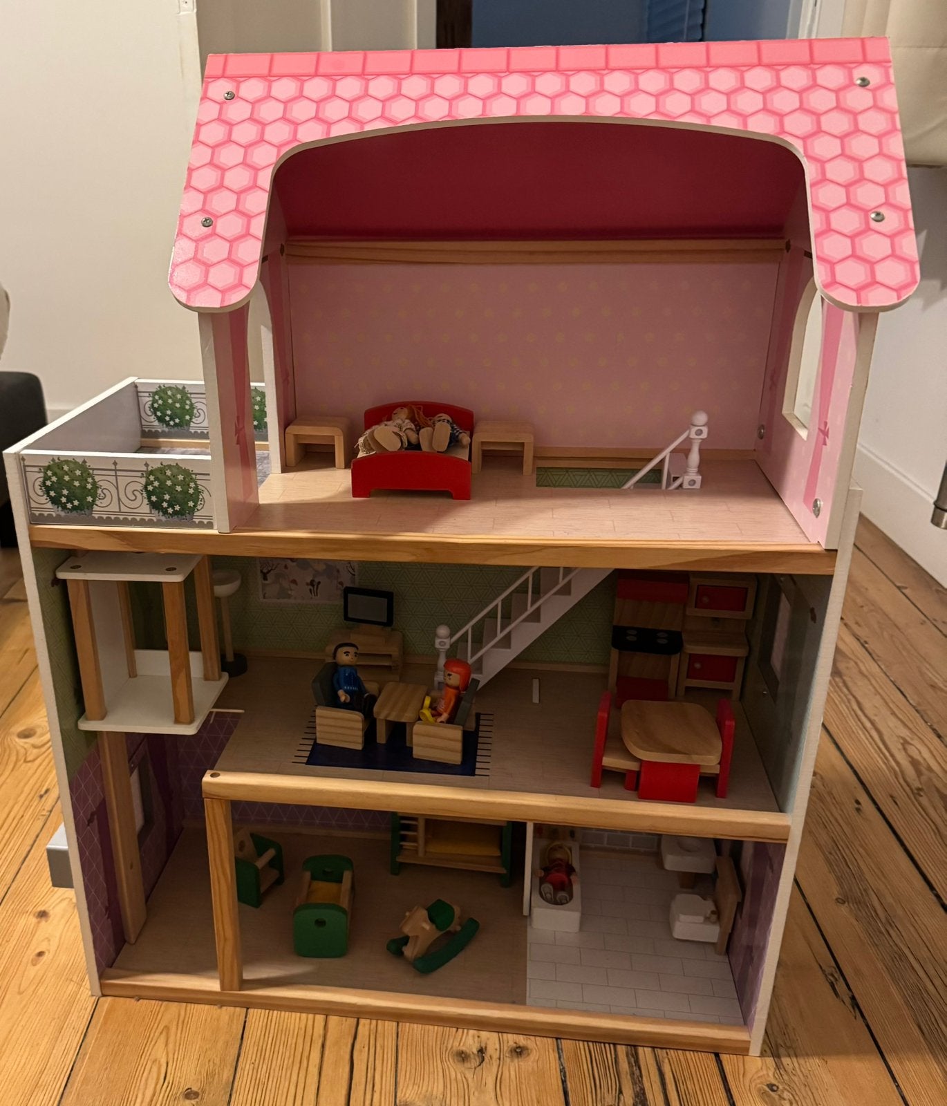 Poppenhuis met toebehoren, Ophalen, Zo goed als nieuw, Poppenhuis