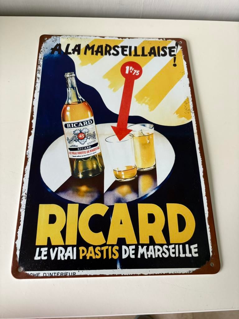 Plaque métallique RICARD (30/20 cm), Enlèvement ou Envoi, Comme neuf