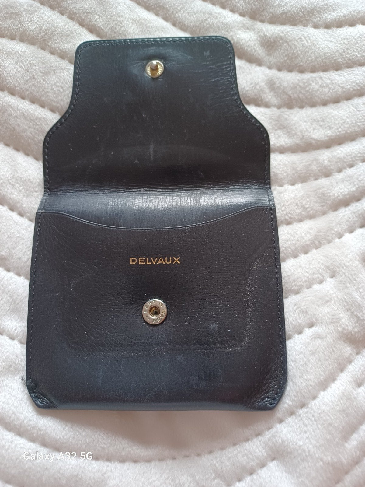 DELVAUX Porte monnaie noir vintage siglé, Envoi, Noir