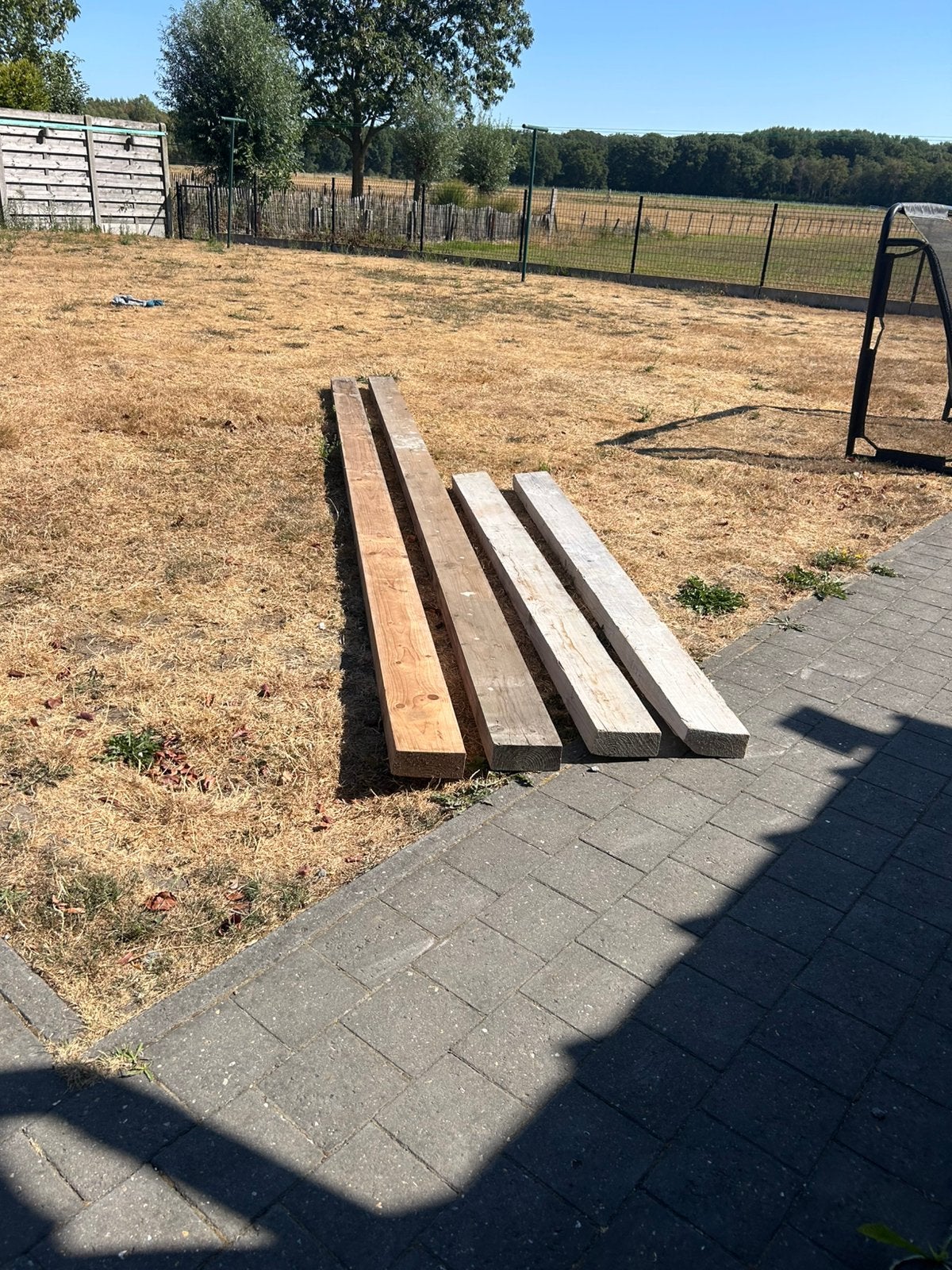 Balken, Tuin en Terras, Ophalen, Gebruikt, Hardhout, 250 cm of meer