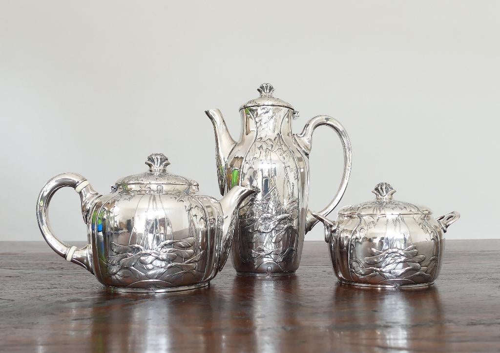 Sycamore verzilverd Art Nouveau Servies - Gallia, 1904, Verzenden, Zilver