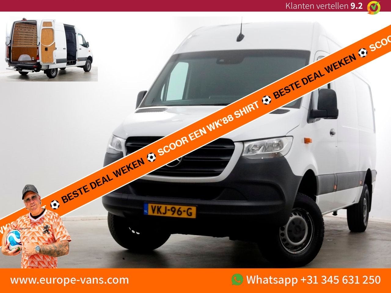 Mercedes-Benz Sprinter 316 CDI 163pk 7G Automaat L2H2 4x4 ZG, Automaat, 344 g/km, Wit, Mercedes-Benz