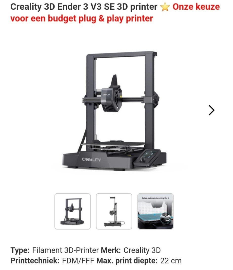 creality 3D printer met toebehoren, Computers en Software, Ophalen, Zo goed als nieuw, Filament, Creality