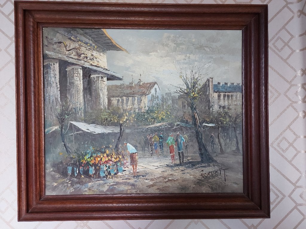 Schilderij Parijs - Burnett, Antiek en Kunst, Kunst | Schilderijen | Modern, Ophalen