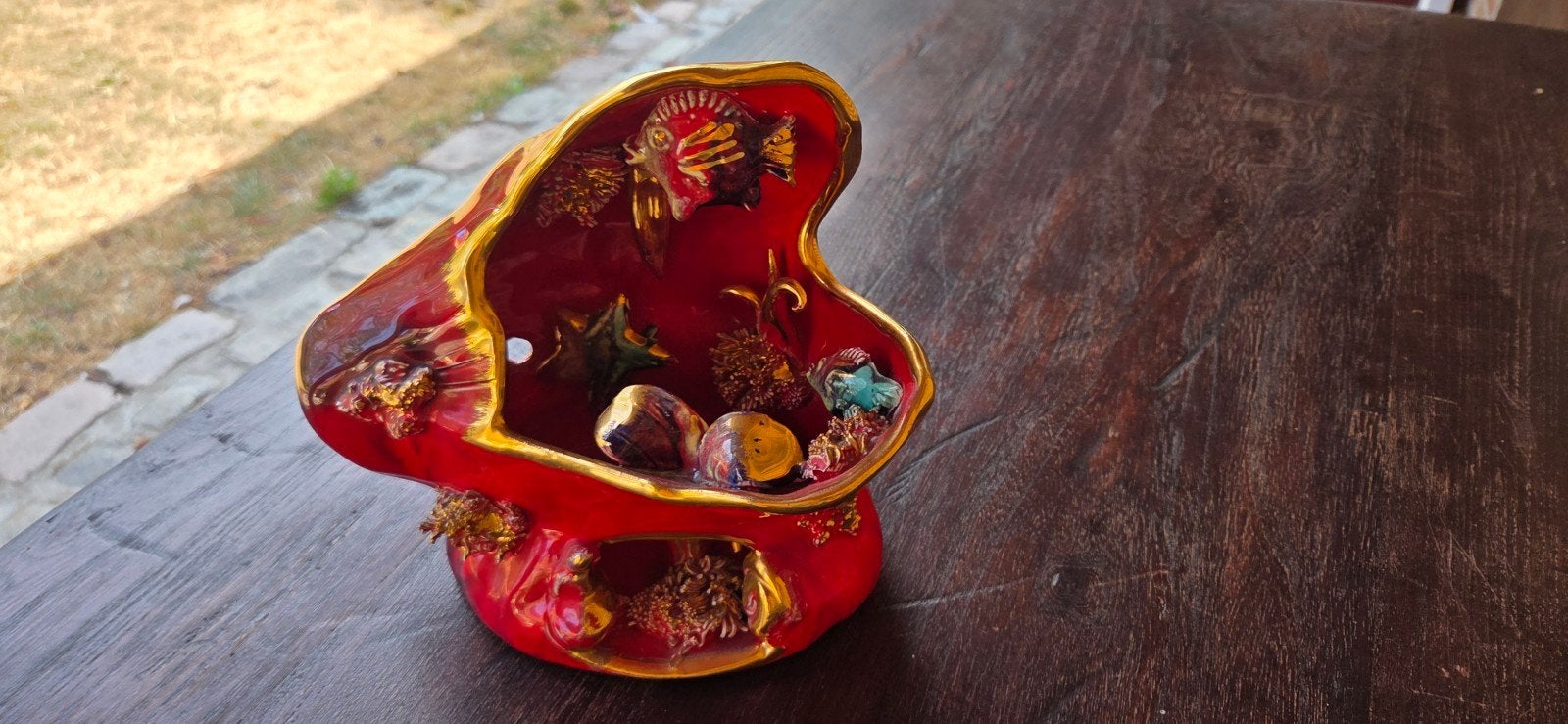 vintage schelpkeramiek Vallauris, Ophalen of Verzenden