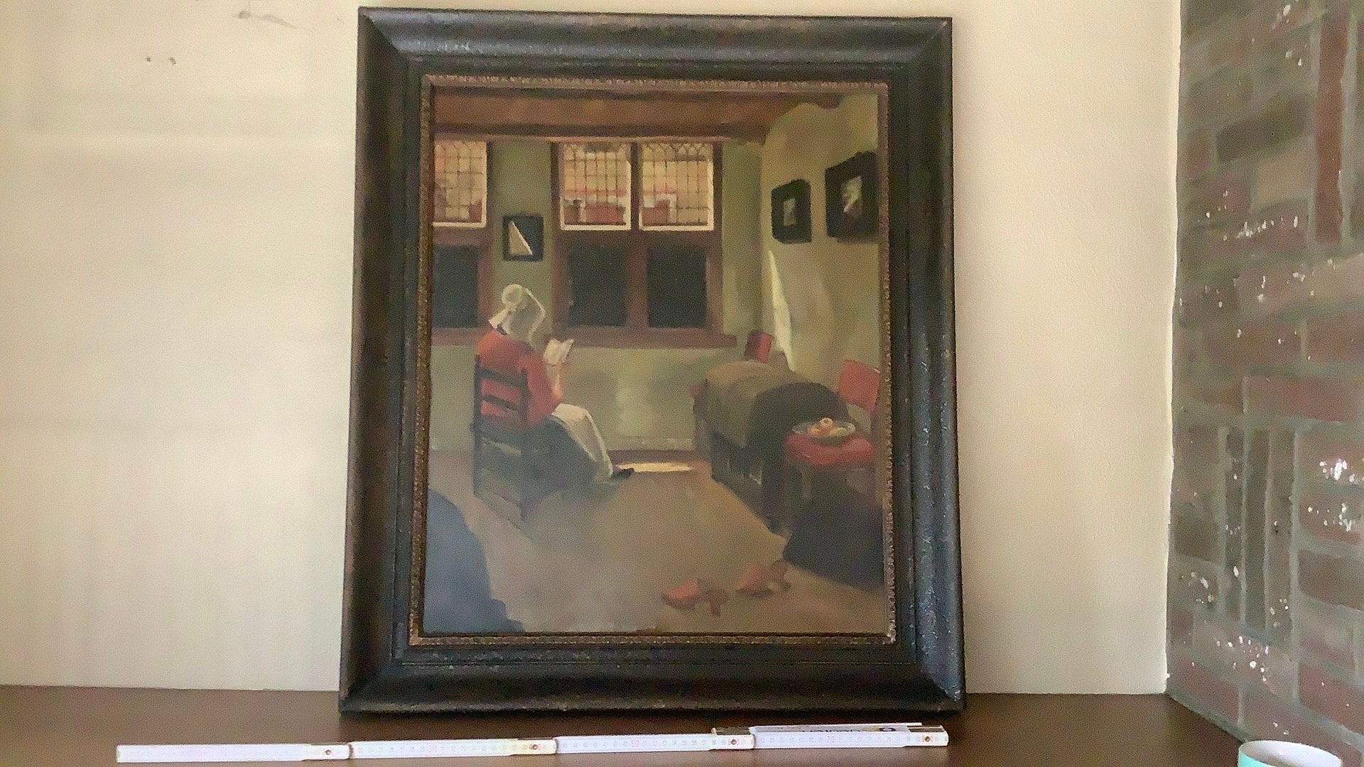 Schilderij reproductie « Lezende vrouw », Ophalen, Ingelijst, Portret of Personen, Doek