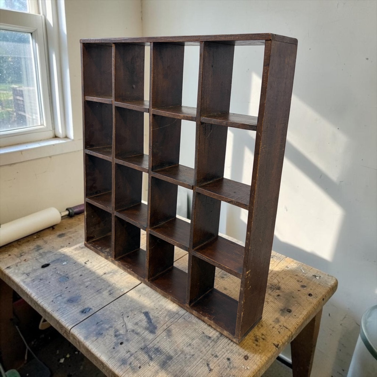 Vintage houten vakkenrekje / etagere / rek, Verzenden, Zo goed als nieuw