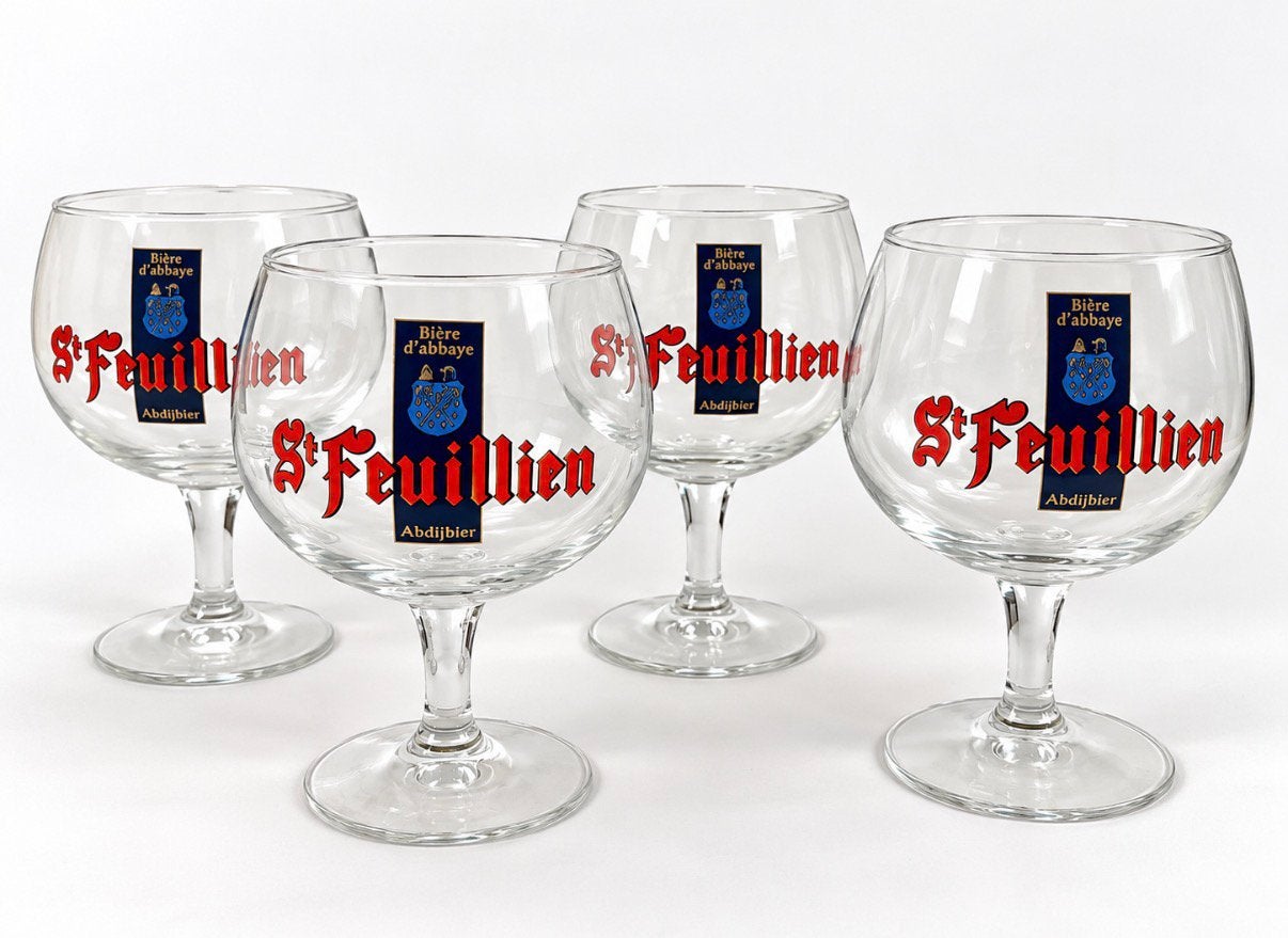 Lot de 4 verres à bière Saint-Feuillien, Collections, Enlèvement ou Envoi, Comme neuf