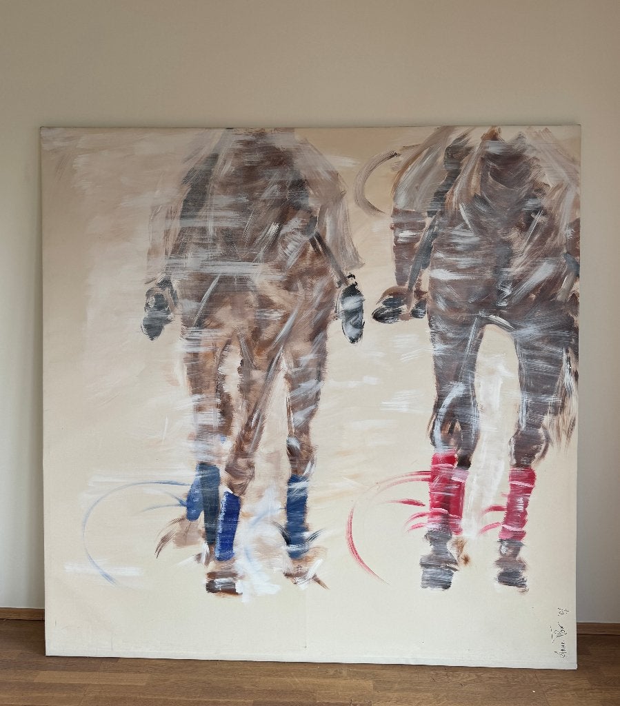 Peinture de cheval - 2 m x 2 m, Enlèvement, Comme neuf, 125 cm ou plus, Peinture