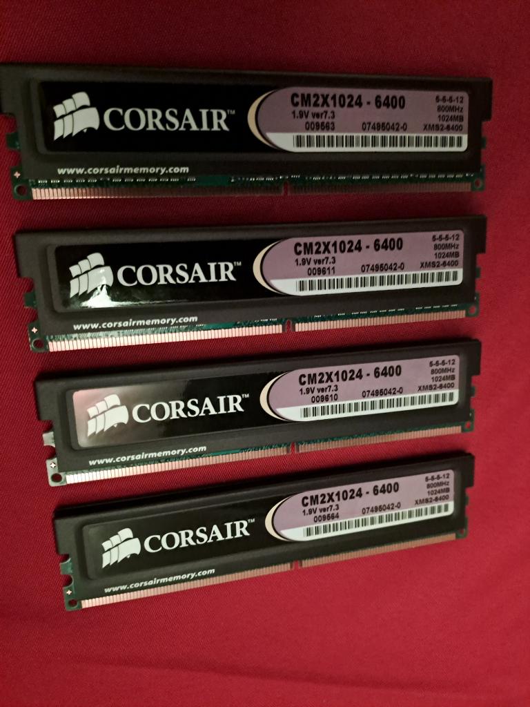 4 x 1GB (4GB) RAM CORSAIR XMS2 Xtreme performance DDR2, Enlèvement ou Envoi, Comme neuf, DDR2, Desktop