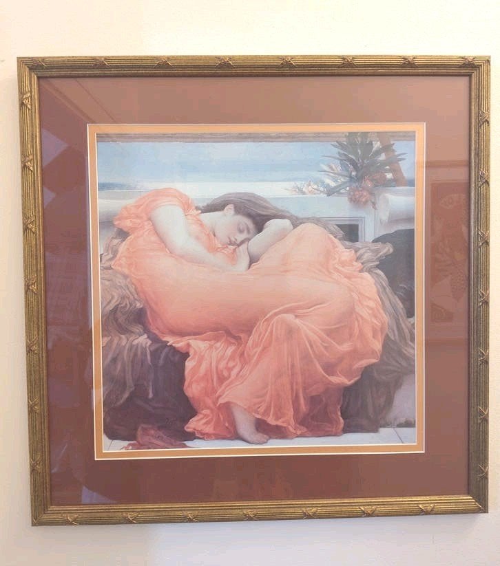 Groot ingelijst kunstschilderij „Flamboyant June” (F. Leight, 50 – 75, Ophalen of Verzenden, 50 tot 75 cm, Print