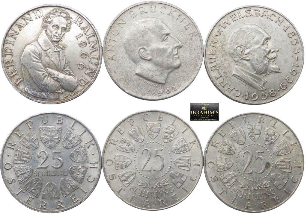 zilveren munten, Ophalen of Verzenden, Overige landen, Setje, Zilver