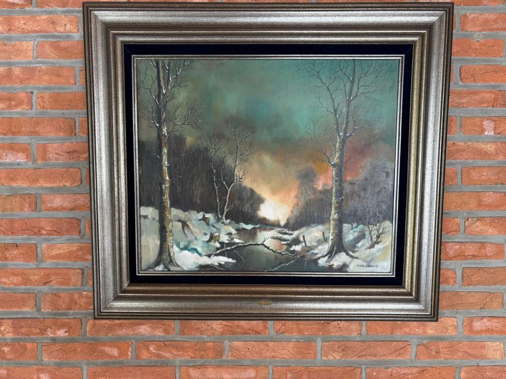 Prachtig winterlandschap van Pierre Cornelis, Antiek en Kunst, Ophalen