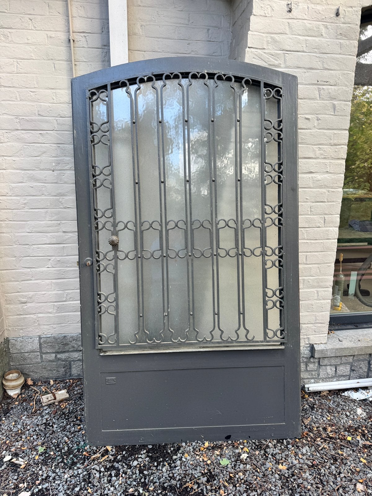 Porte extérieure en fonte avec vitre, Enlèvement, Utilisé, Verre, Porte extérieure