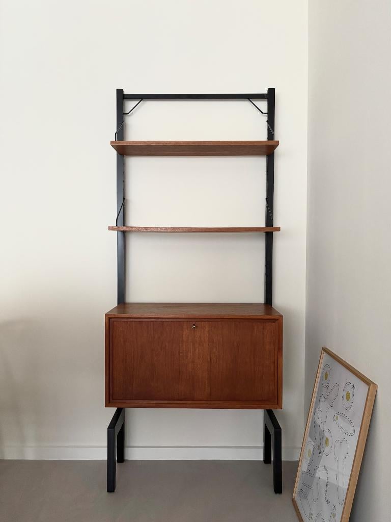 Vintage design wandkast van Poul Cadovius, Denemarken, 1960, Huis en Inrichting, Kasten | Wandmeubels, 150 tot 200 cm, Minder dan 150 cm