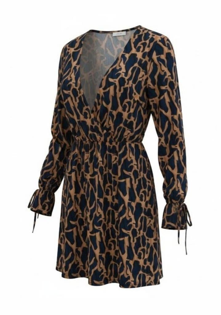 PIECES Jurk Maat S - Nieuwstaat - 100% Polyester, Kleding | Dames, Jurken, Nieuw, Maat 36 (S), Bruin, Boven de knie, Ophalen of Verzenden