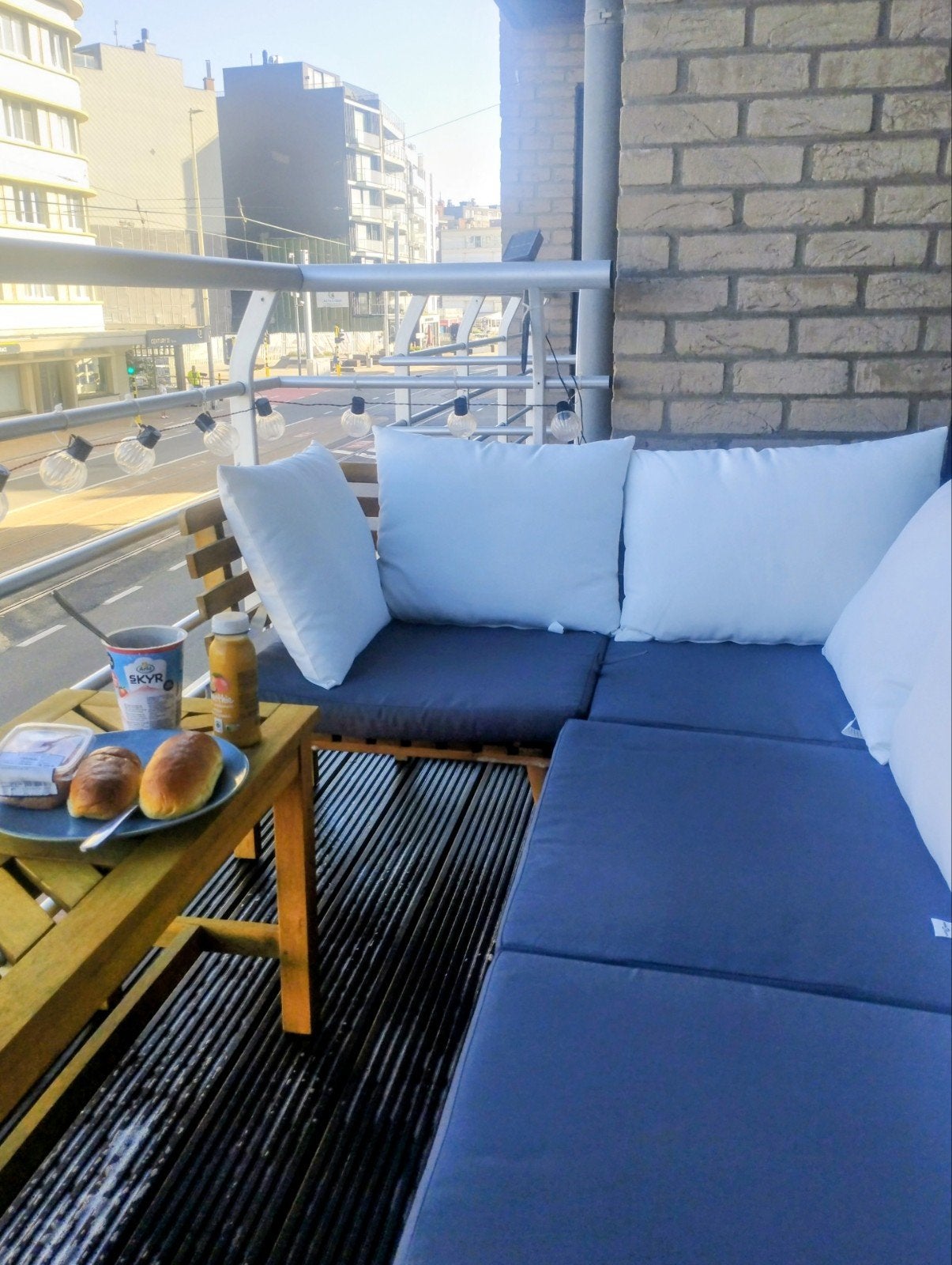 Houten loungeset / hoekbank voor terras of balkon, Jardin & Terrasse, Enlèvement, Comme neuf, Bois